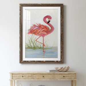 Flamingo I - Barnwood Framed Art Print
