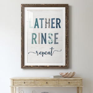 Lather Rinse Repeat - Barnwood Framed Art Print