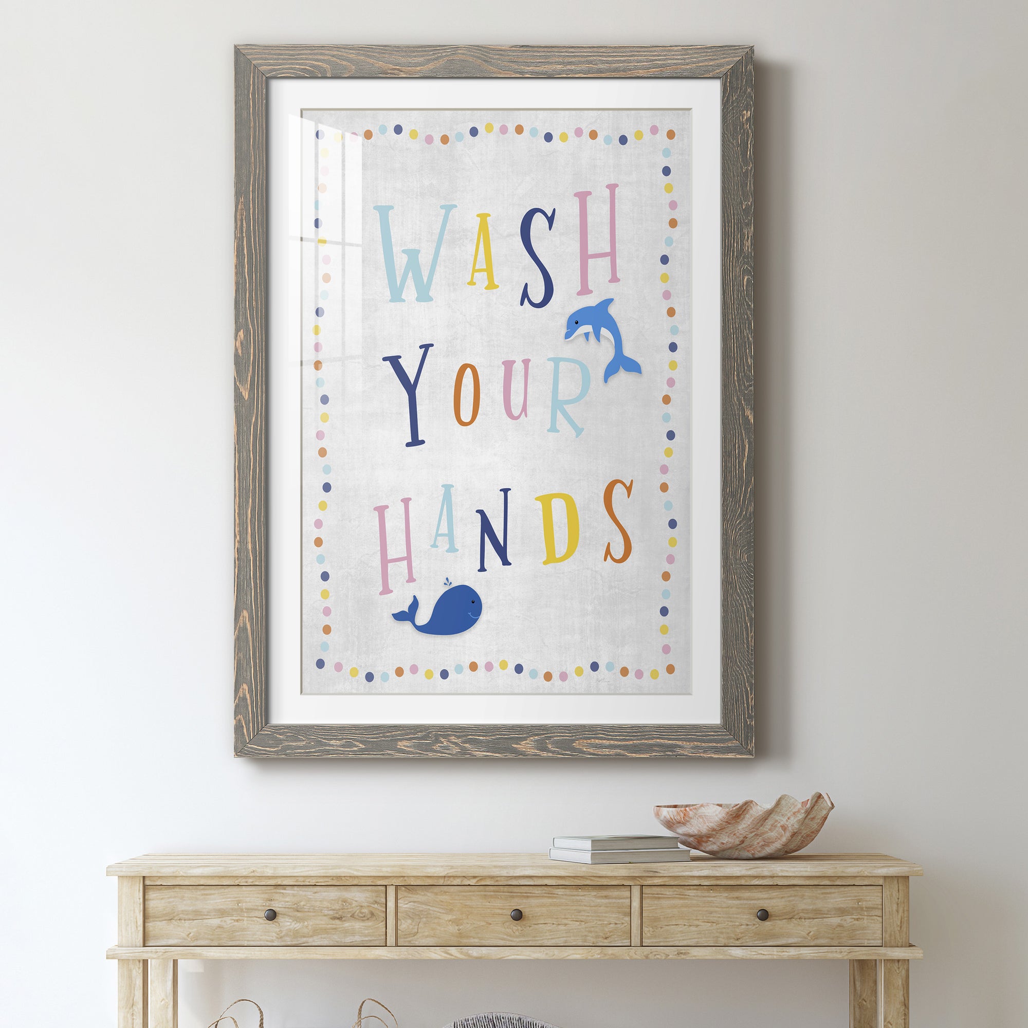 Wash Your Hands - Premium Framed Print - Distressed Barnwood Frame - Ready to Hang