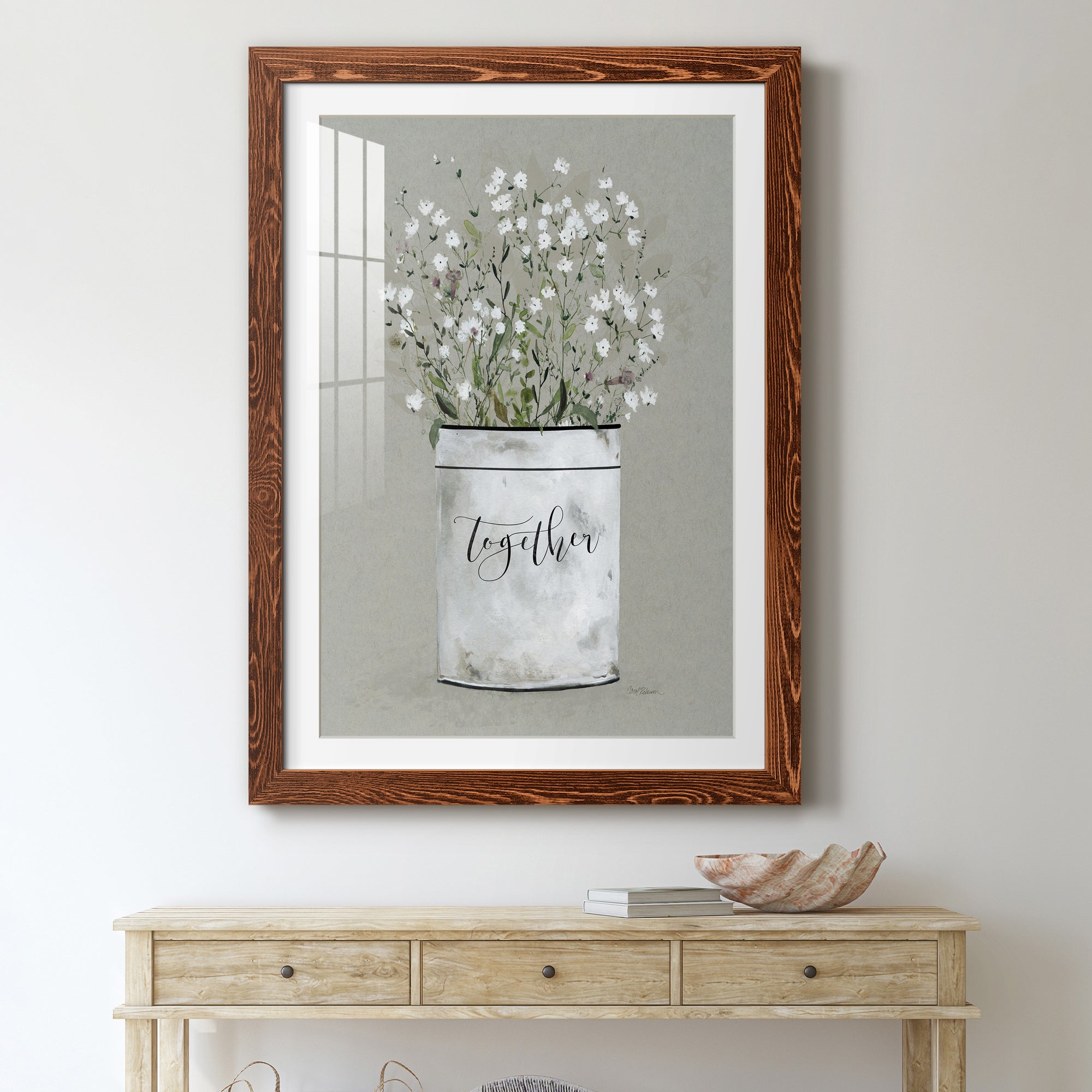 Bouquet of Grace Bucket Together - Premium Framed Print - Distressed Barnwood Frame - Ready to Hang