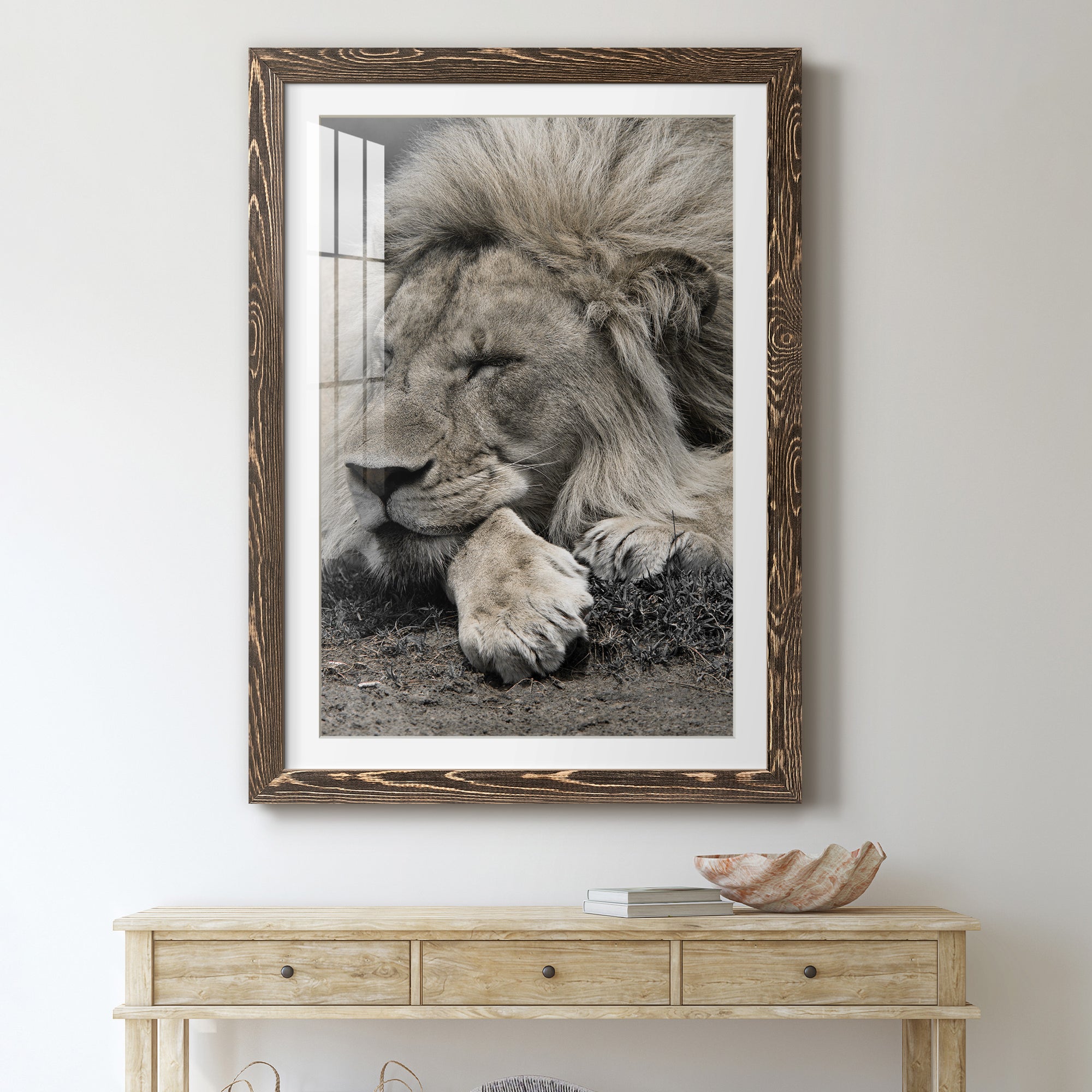 Sleepy Afternoon in Masai Mara - Barnwood Framed Art Print