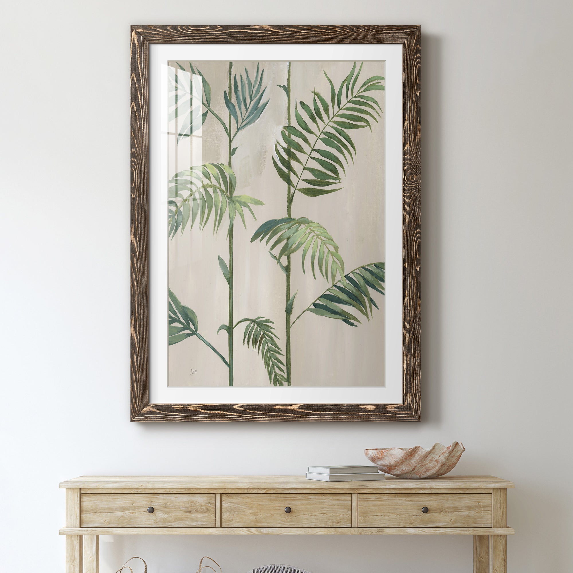 Modern Fronds I - Barnwood Framed Art Print