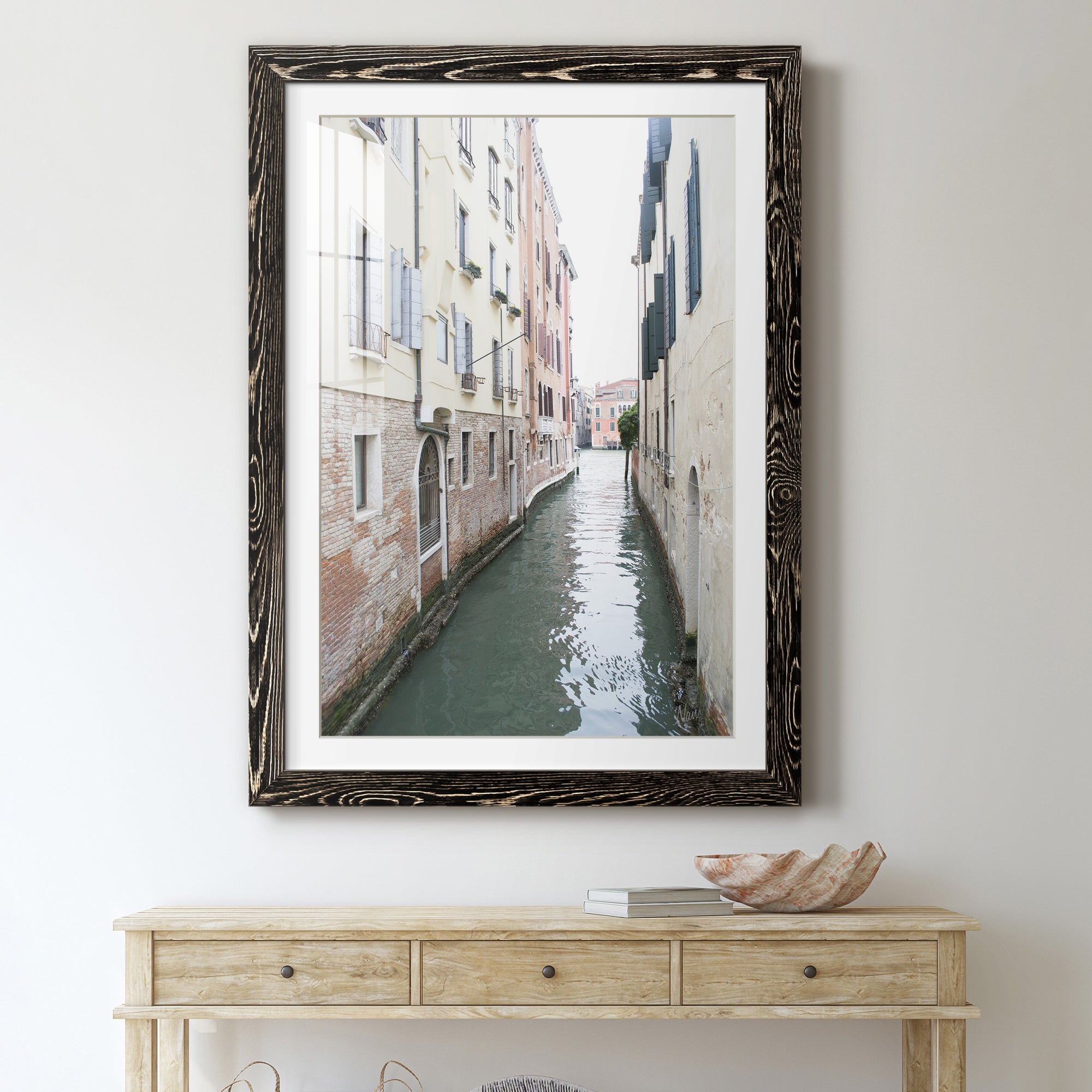 Venice Canal II - Premium Framed Print - Distressed Barnwood Frame - Ready to Hang