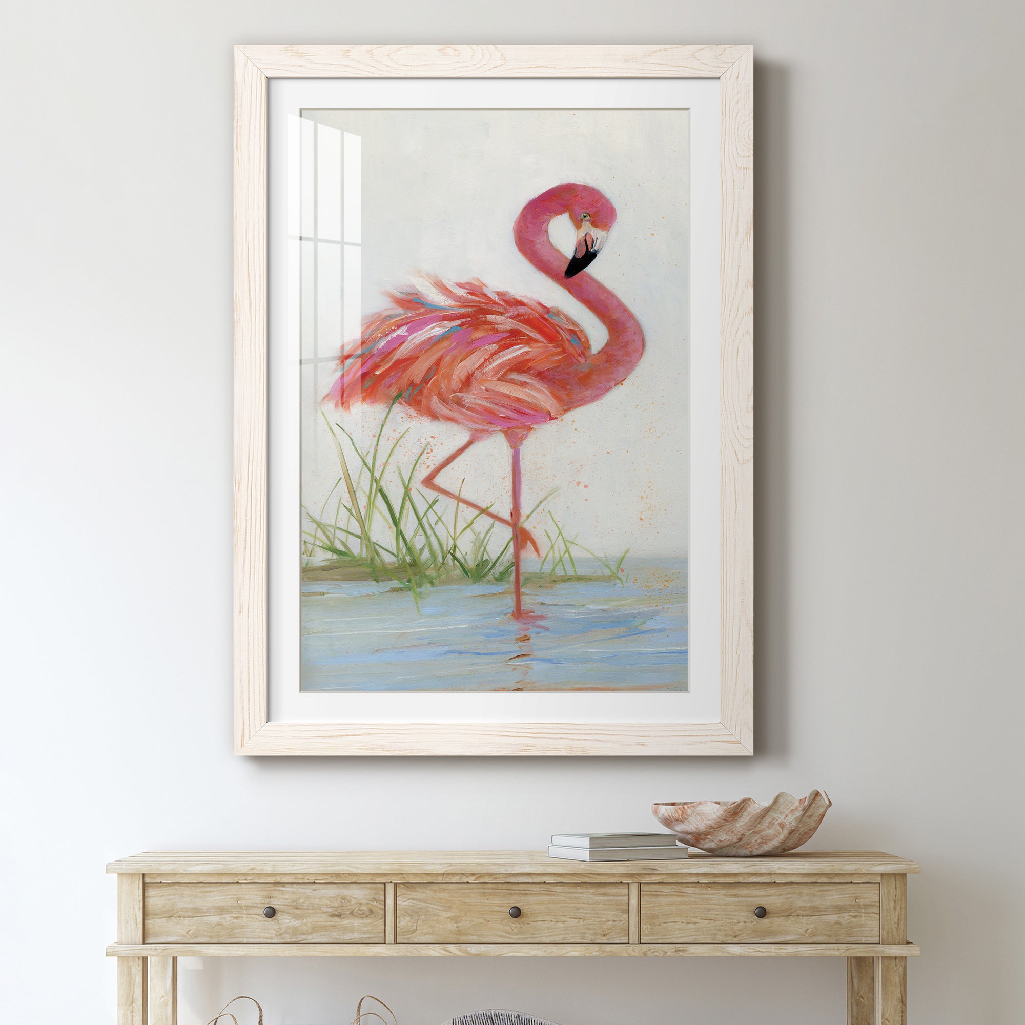 Flamingo I - Barnwood Framed Art Print