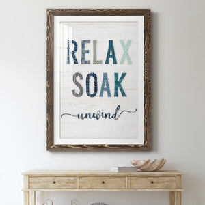 Relax Soak Unwind - Barnwood Framed Art Print