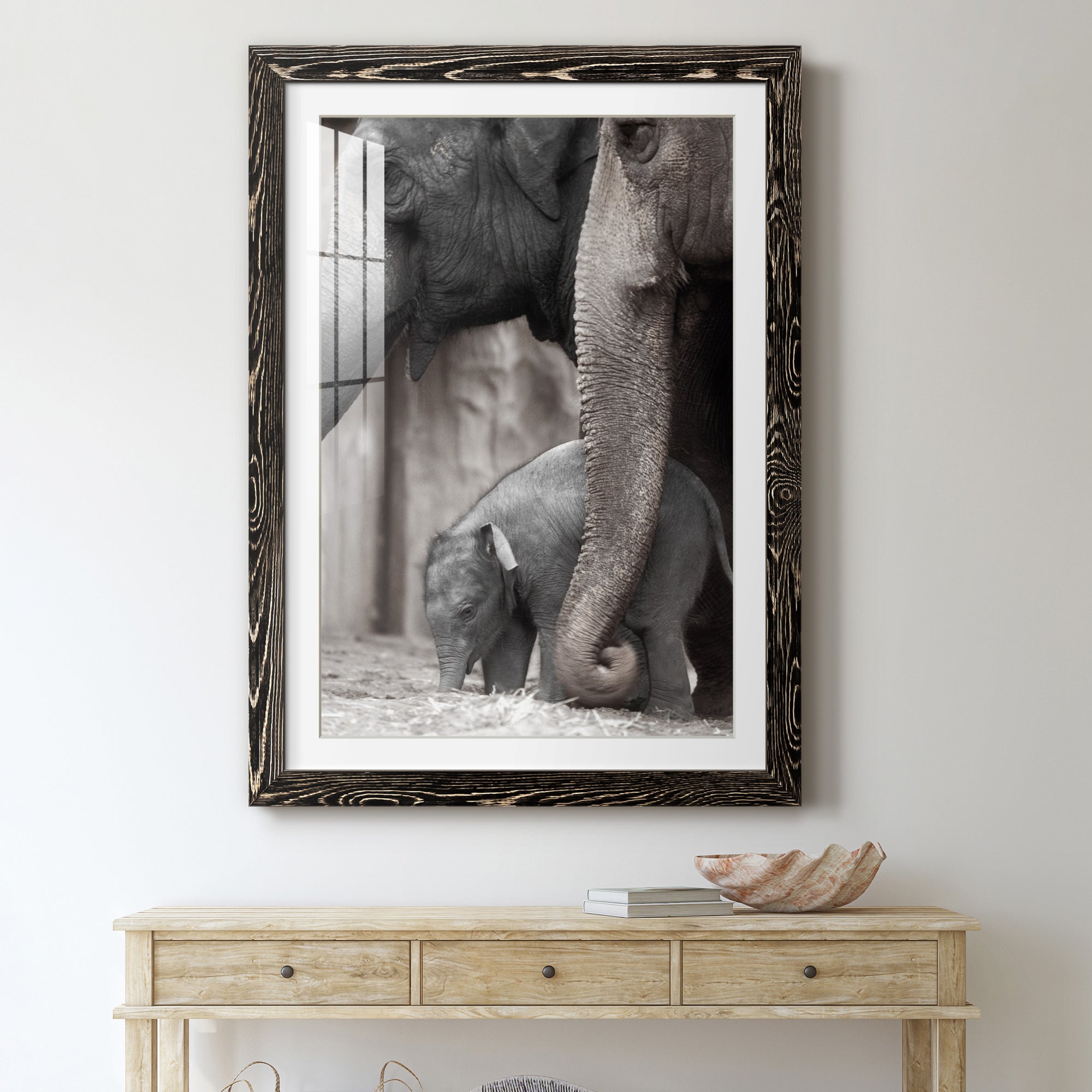 Family Moment - Barnwood Framed Art Print