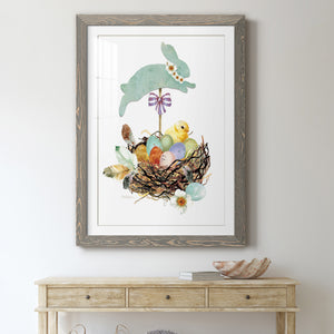 Bunny Hop - Barnwood Framed Art Print