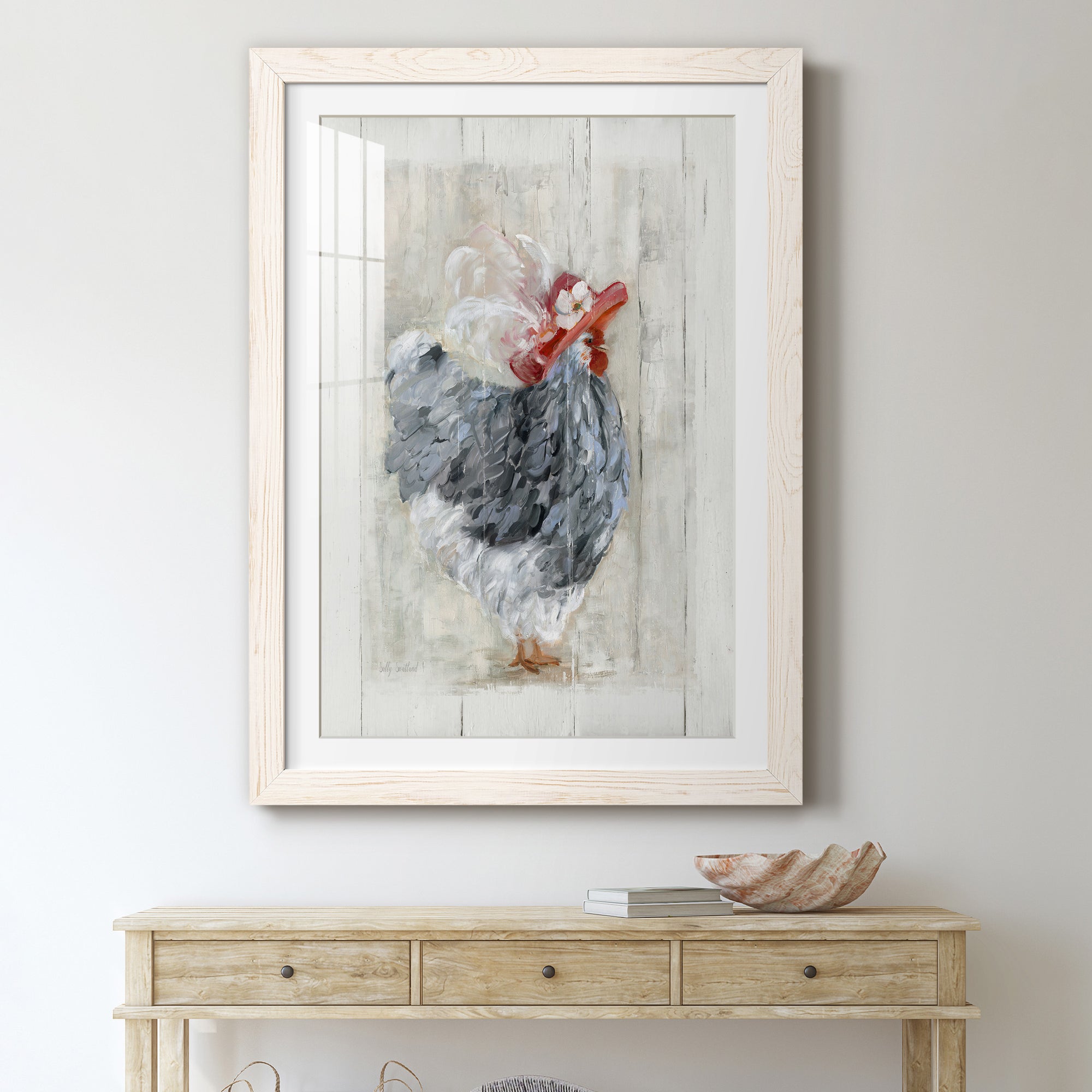 Sunday Best Hen - Barnwood Framed Art Print