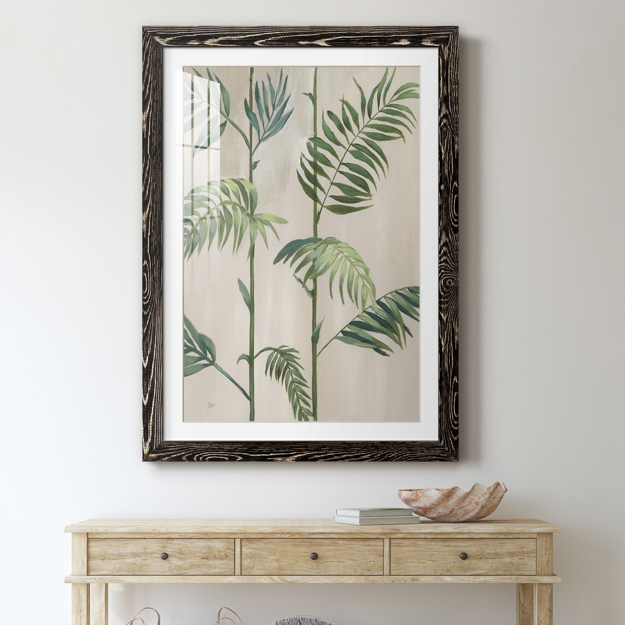 Modern Fronds I - Barnwood Framed Art Print