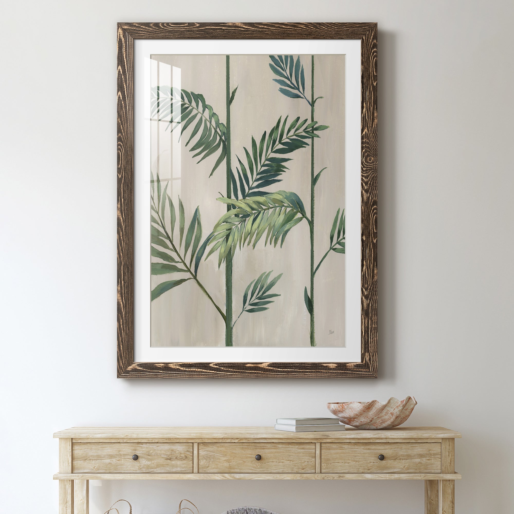 Modern Fronds II - Barnwood Framed Art Print
