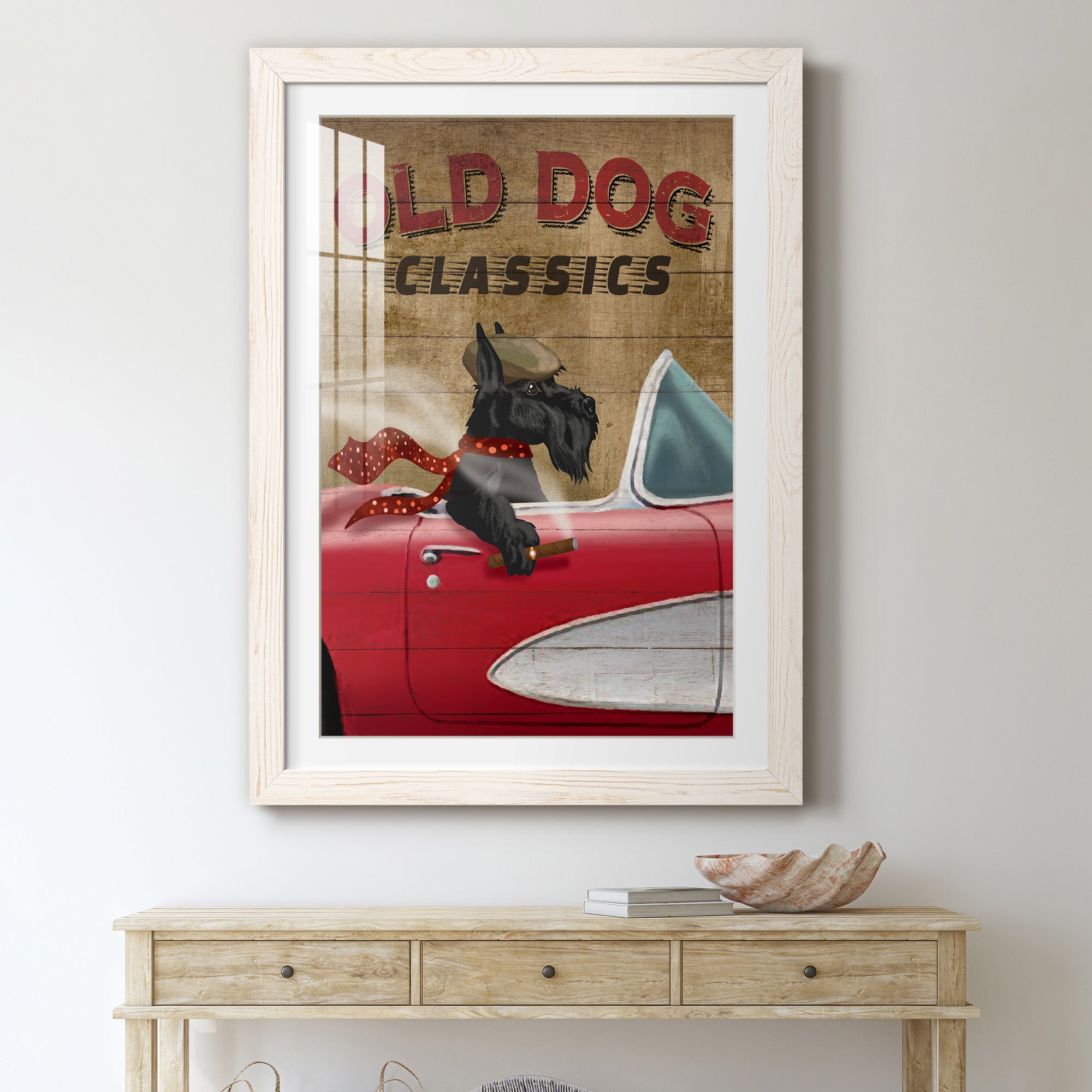 Old Dog Classics - Premium Framed Print - Distressed Barnwood Frame - Ready to Hang