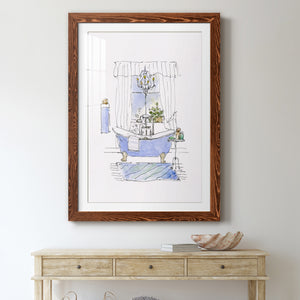 Sketchy Bath I - Premium Framed Print - Distressed Barnwood Frame - Ready to Hang