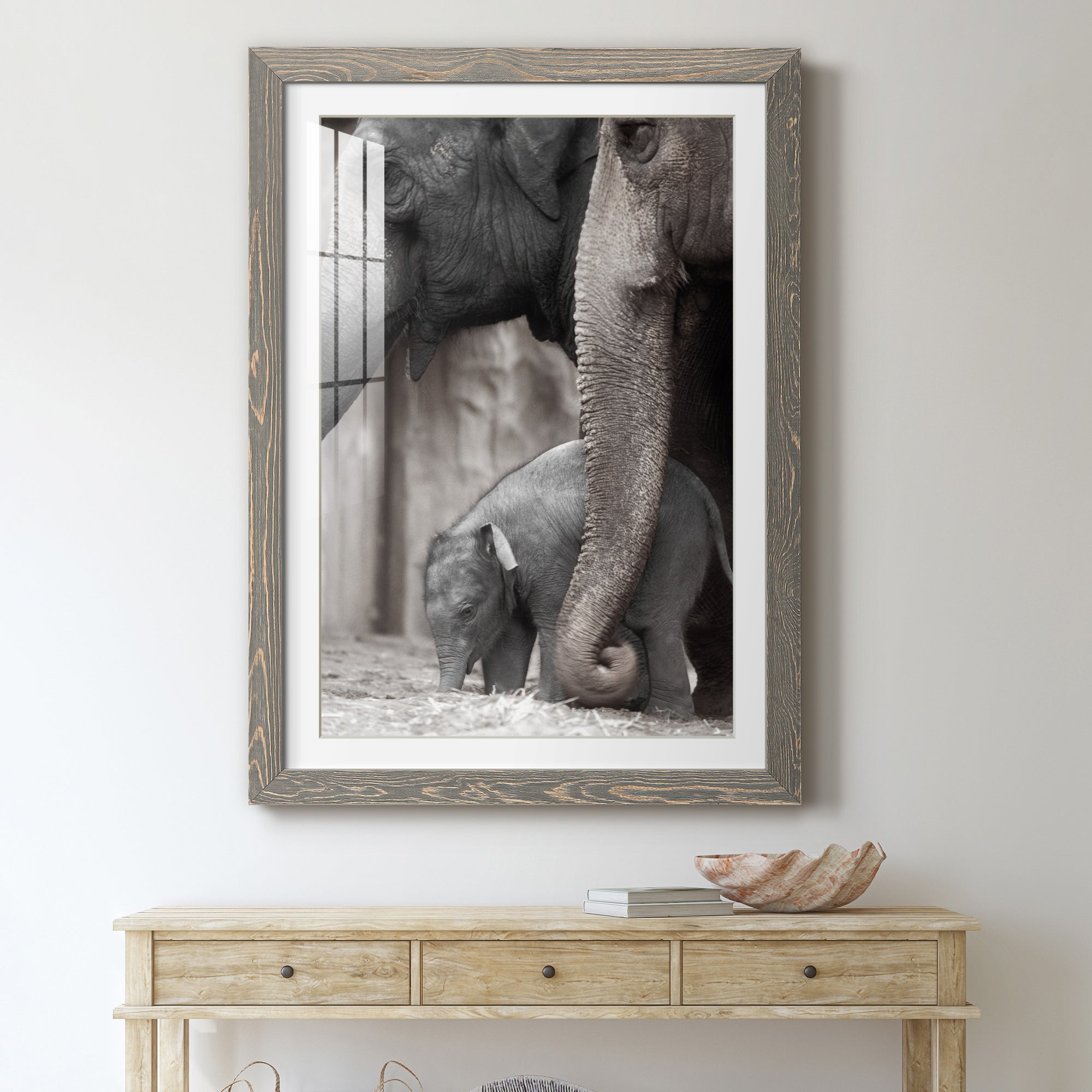 Family Moment - Barnwood Framed Art Print