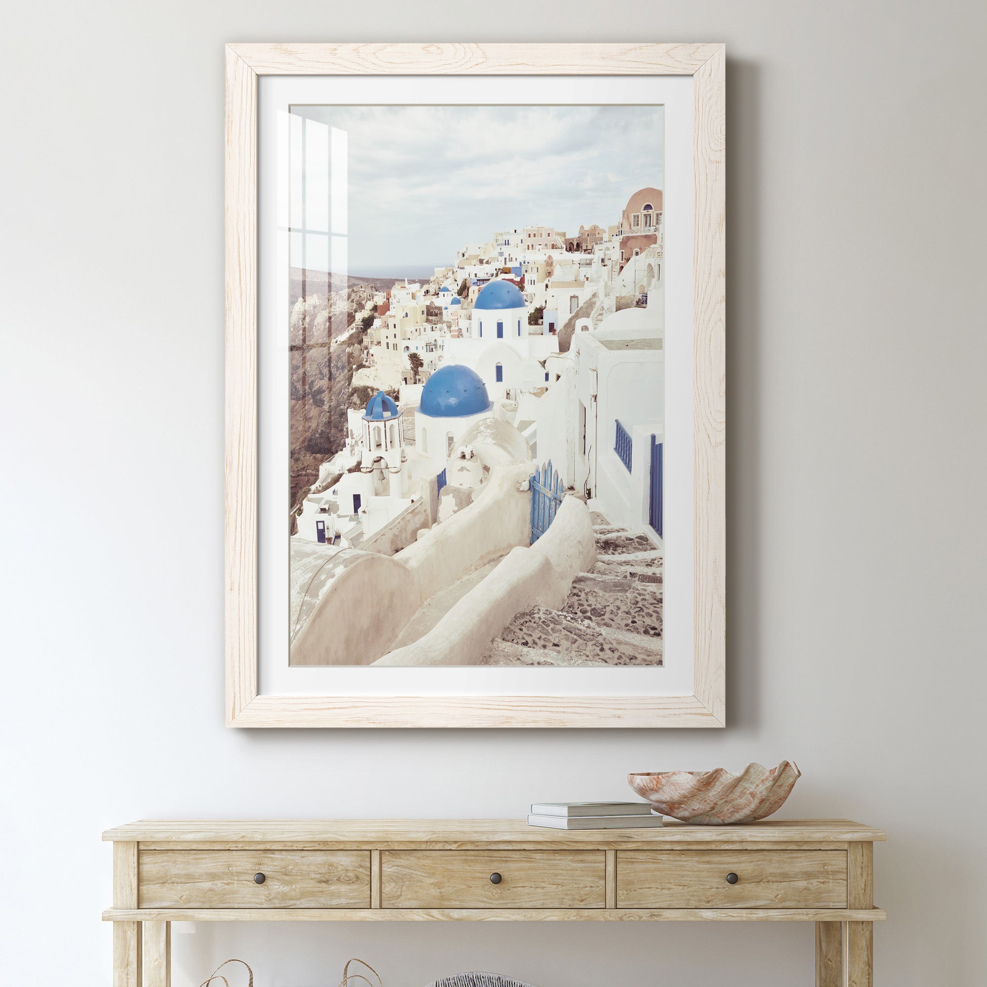 Santorini - Premium Framed Print - Distressed Barnwood Frame - Ready to Hang