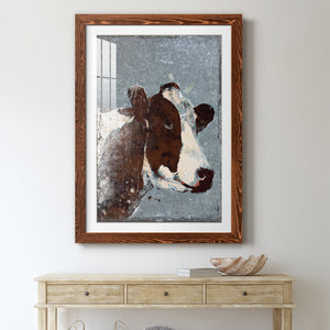 Cow On Galvanized Metal - Barnwood