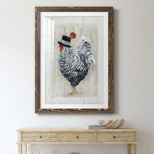 Sunday Best Rooster - Barnwood Framed Art Print
