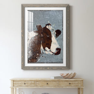 Cow On Galvanized Metal - Barnwood