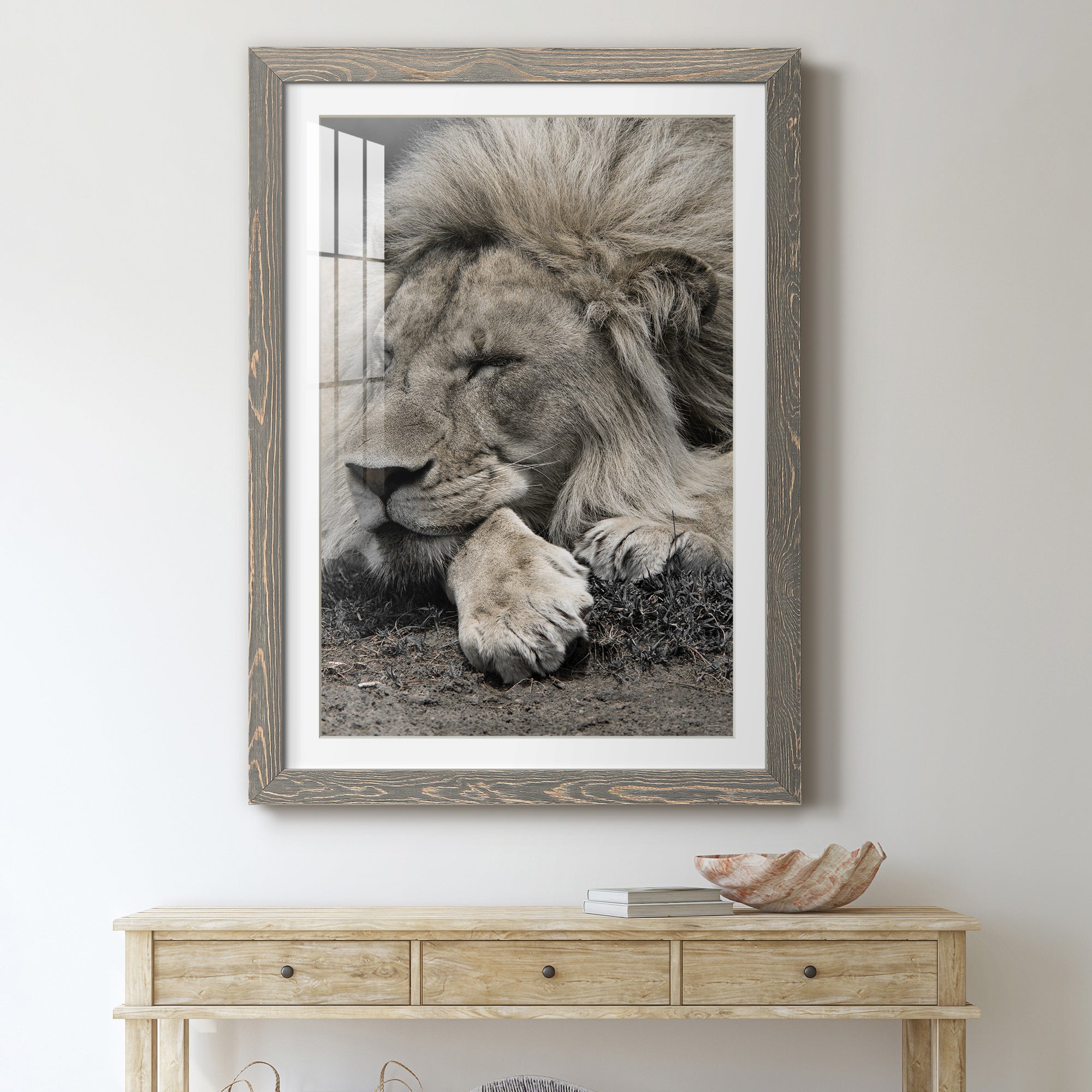 Sleepy Afternoon in Masai Mara - Barnwood Framed Art Print