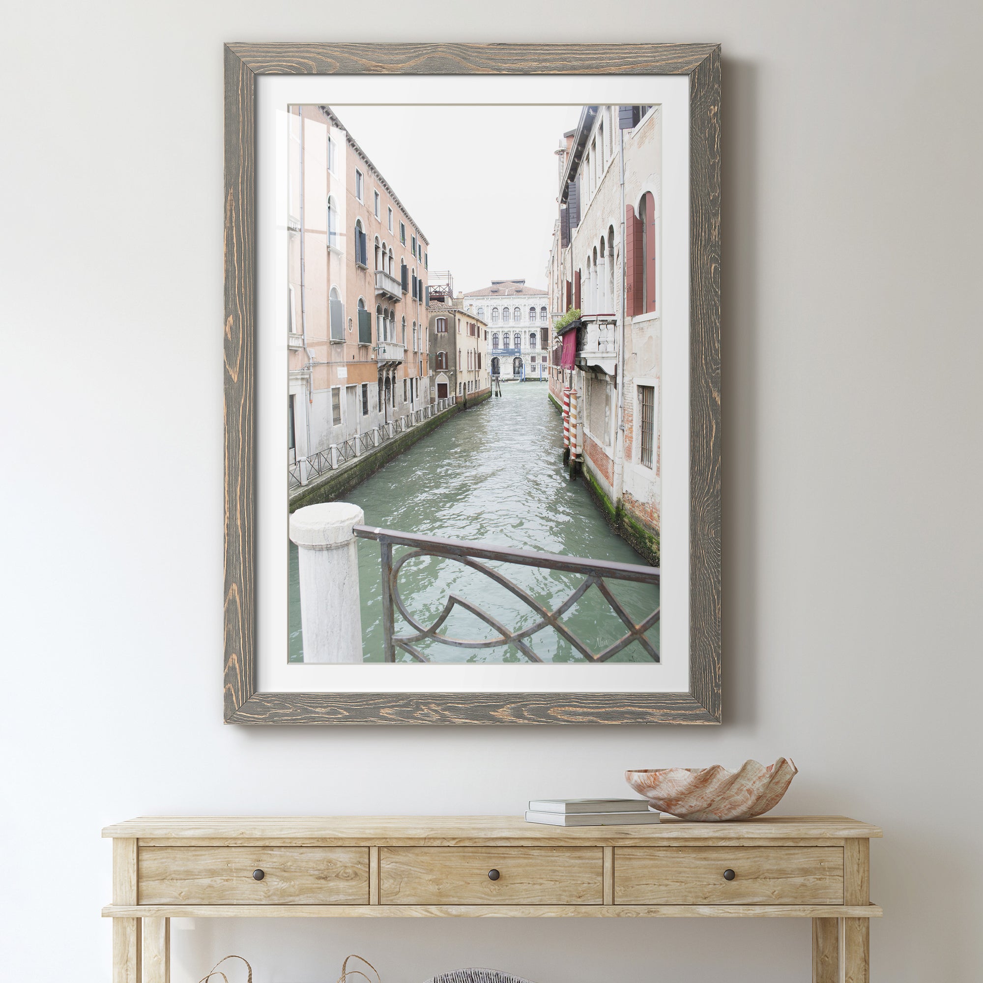 Venice Canal I - Premium Framed Print - Distressed Barnwood Frame - Ready to Hang