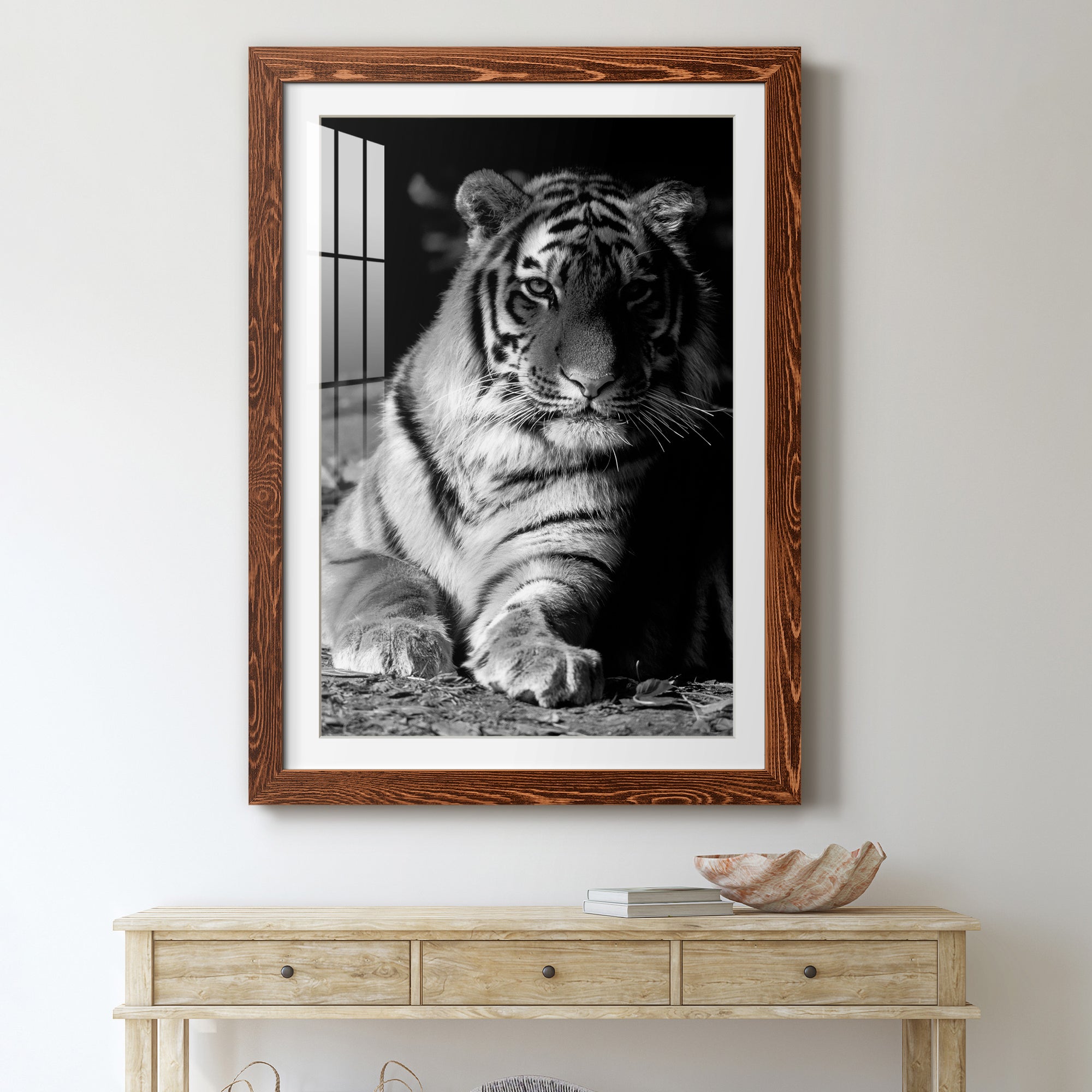 Tiger Repose - Barnwood Framed Art Print
