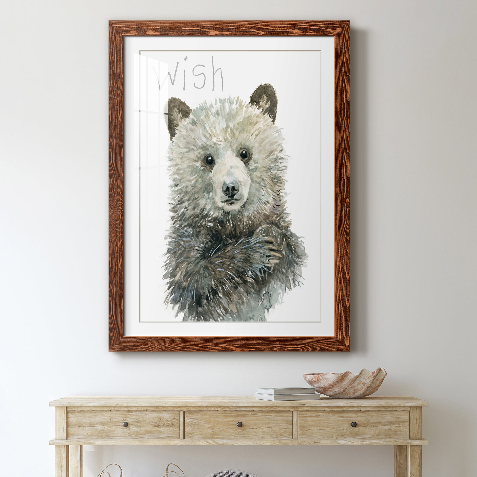 Forest Fur Baby Bear - Premium Framed Print - Distressed Barnwood Frame - Ready to Hang