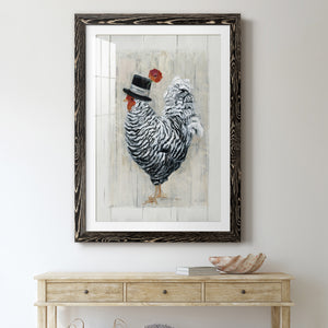 Sunday Best Rooster - Barnwood Framed Art Print
