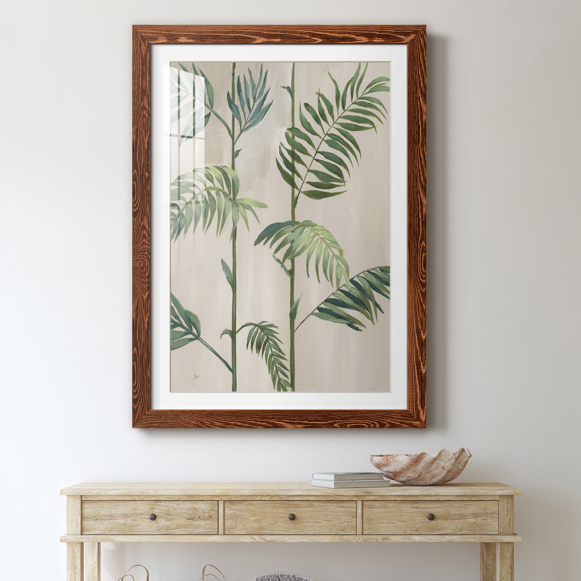 Modern Fronds I - Barnwood Framed Art Print