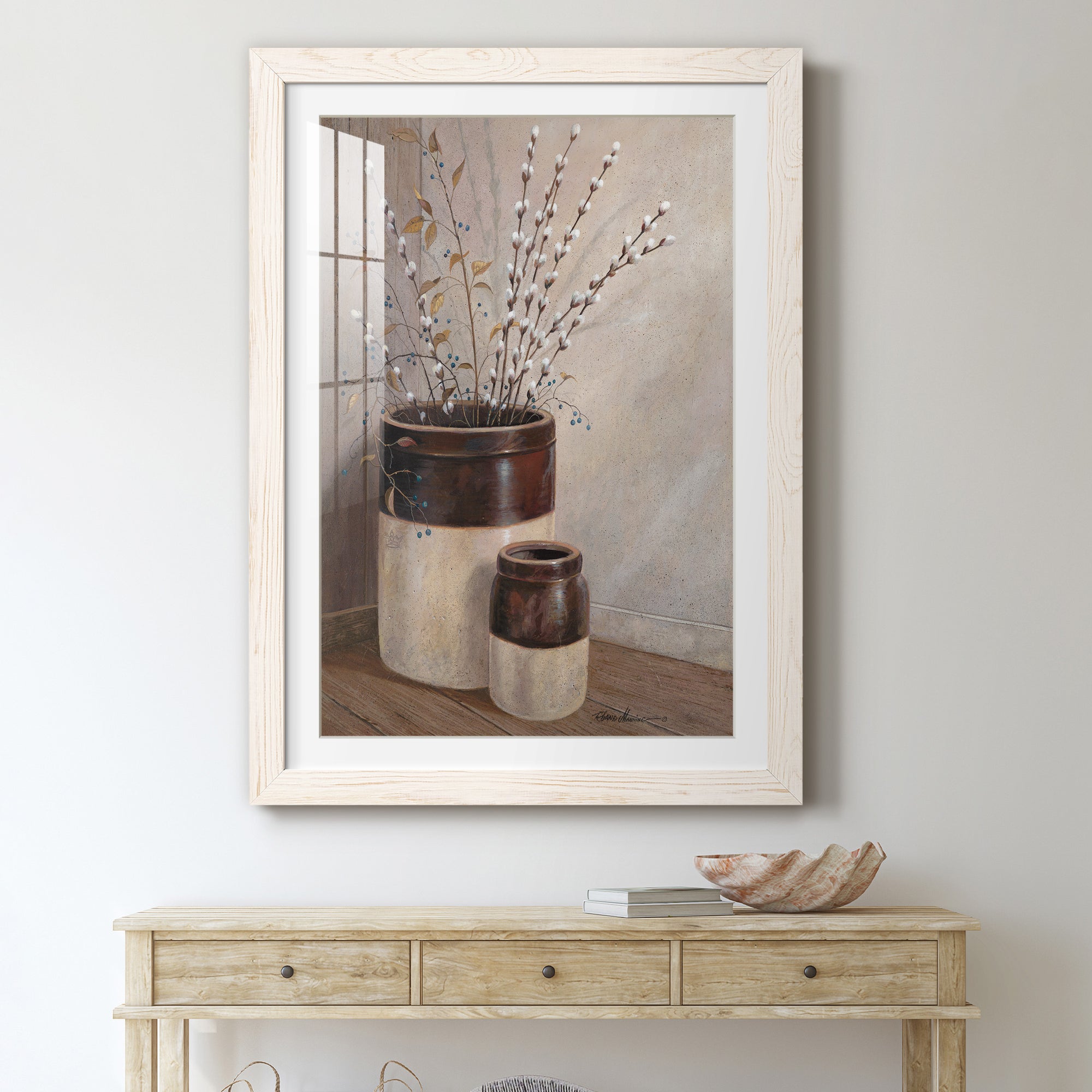 Pussywillows & Spring - Barnwood Framed Art Print