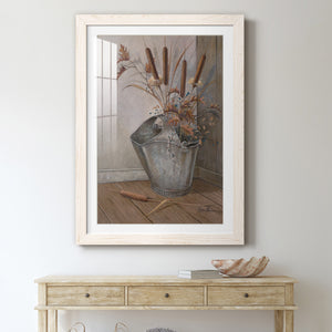 Berries & Cat Tails - Premium Framed Print - Distressed Barnwood Frame - Ready to Hang