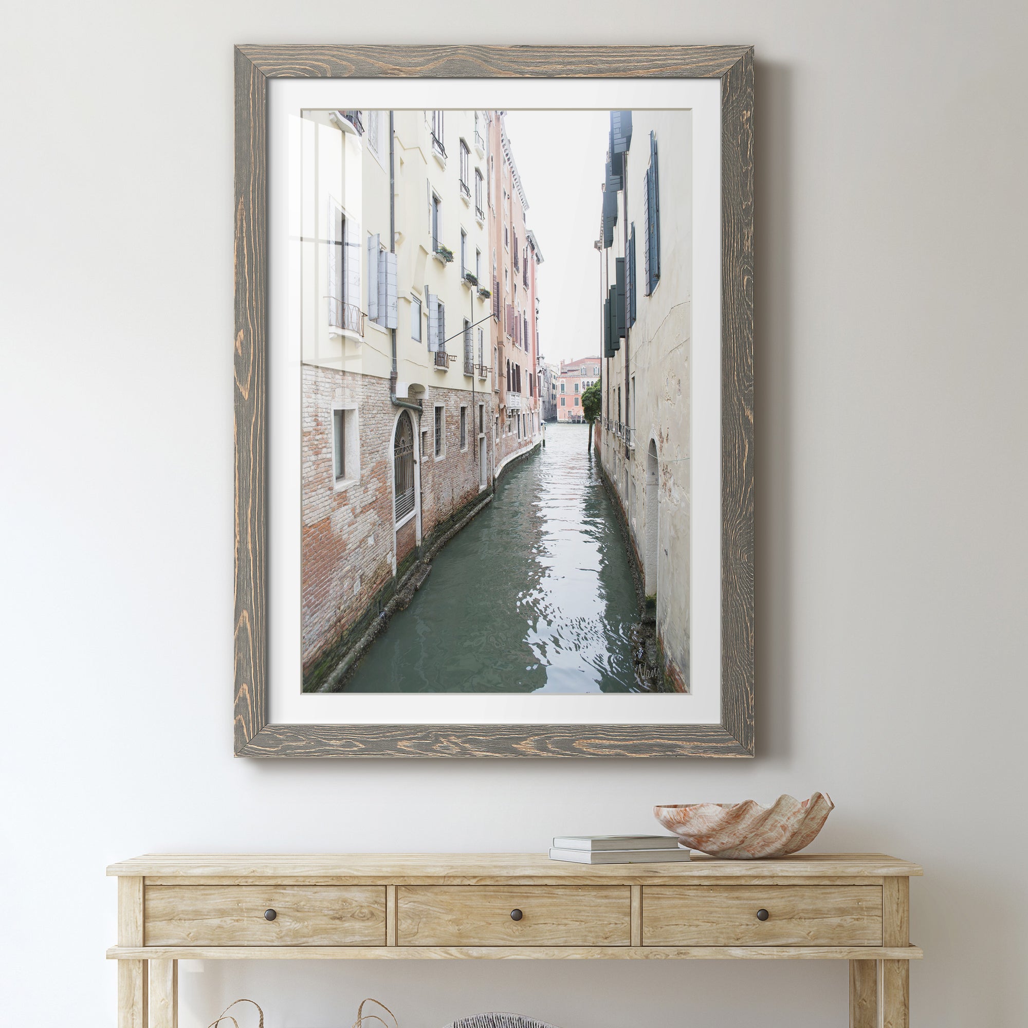 Venice Canal II - Premium Framed Print - Distressed Barnwood Frame - Ready to Hang