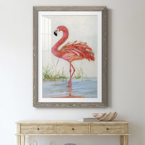 Flamingo II - Barnwood Framed Art Print
