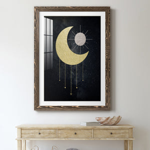 Jeweled Moon - Premium Framed Print - Distressed Barnwood Frame - Ready to Hang