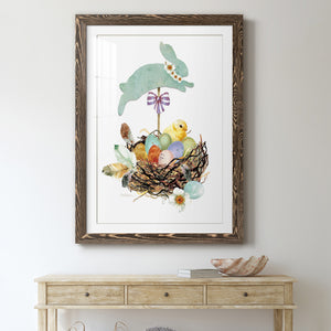 Bunny Hop - Barnwood Framed Art Print