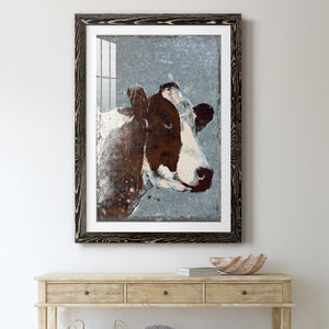 Cow On Galvanized Metal - Barnwood