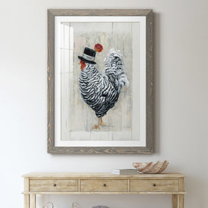 Sunday Best Rooster - Barnwood Framed Art Print