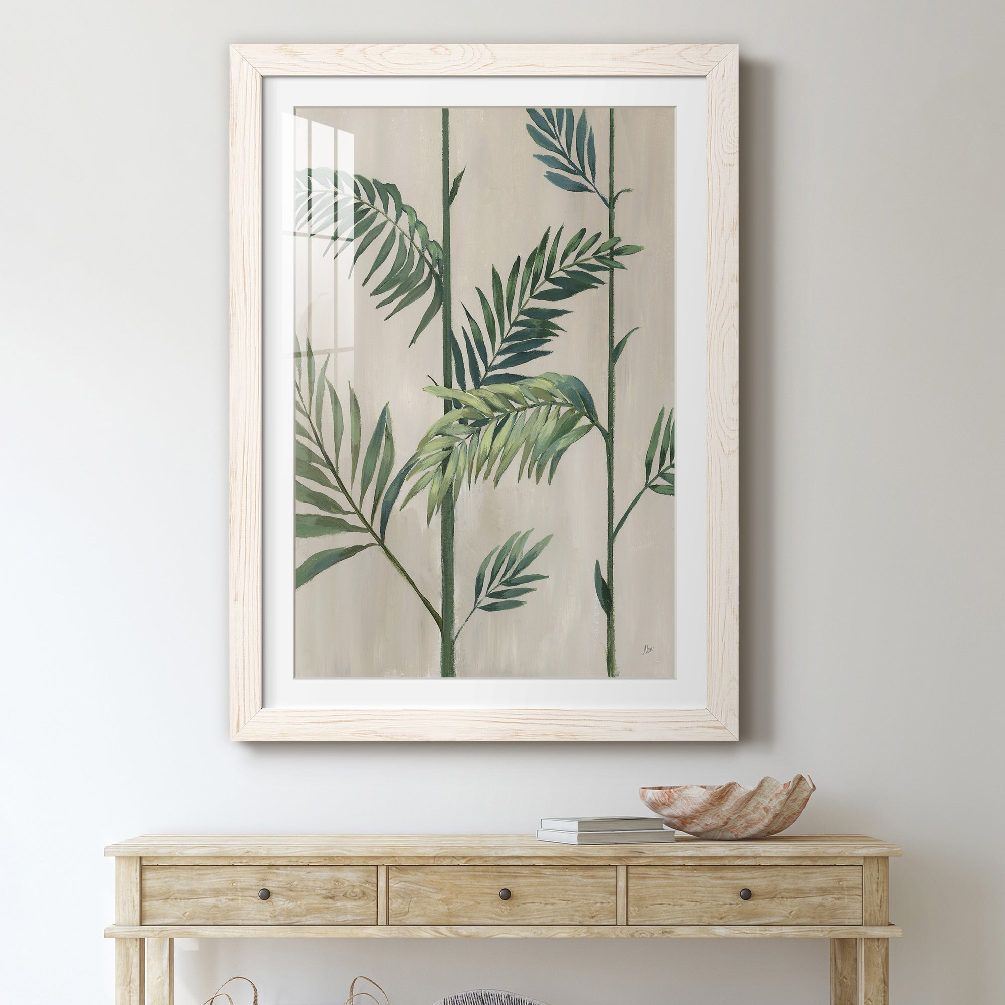 Modern Fronds II - Barnwood Framed Art Print