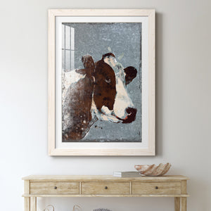 Cow On Galvanized Metal - Barnwood