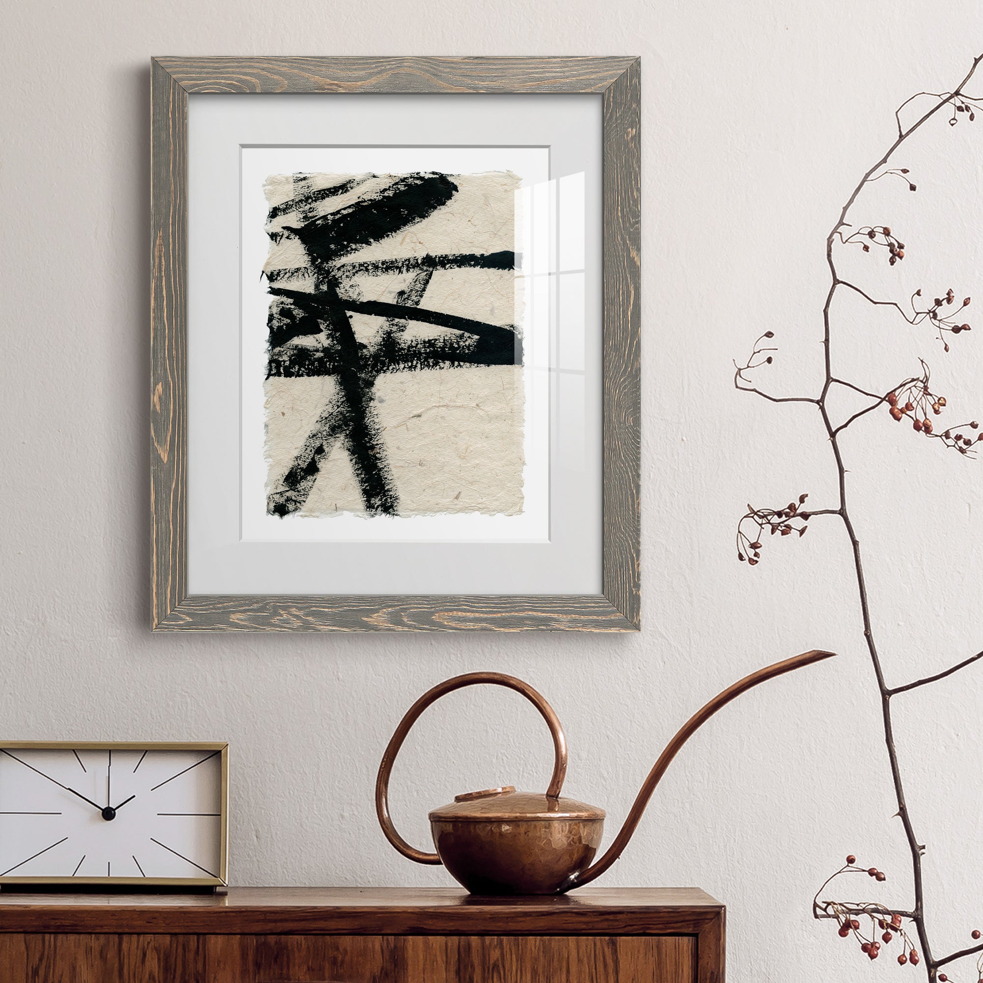Lines Crossed III - Premium Framed Print - Distressed Barnwood Frame - Ready to Hang
