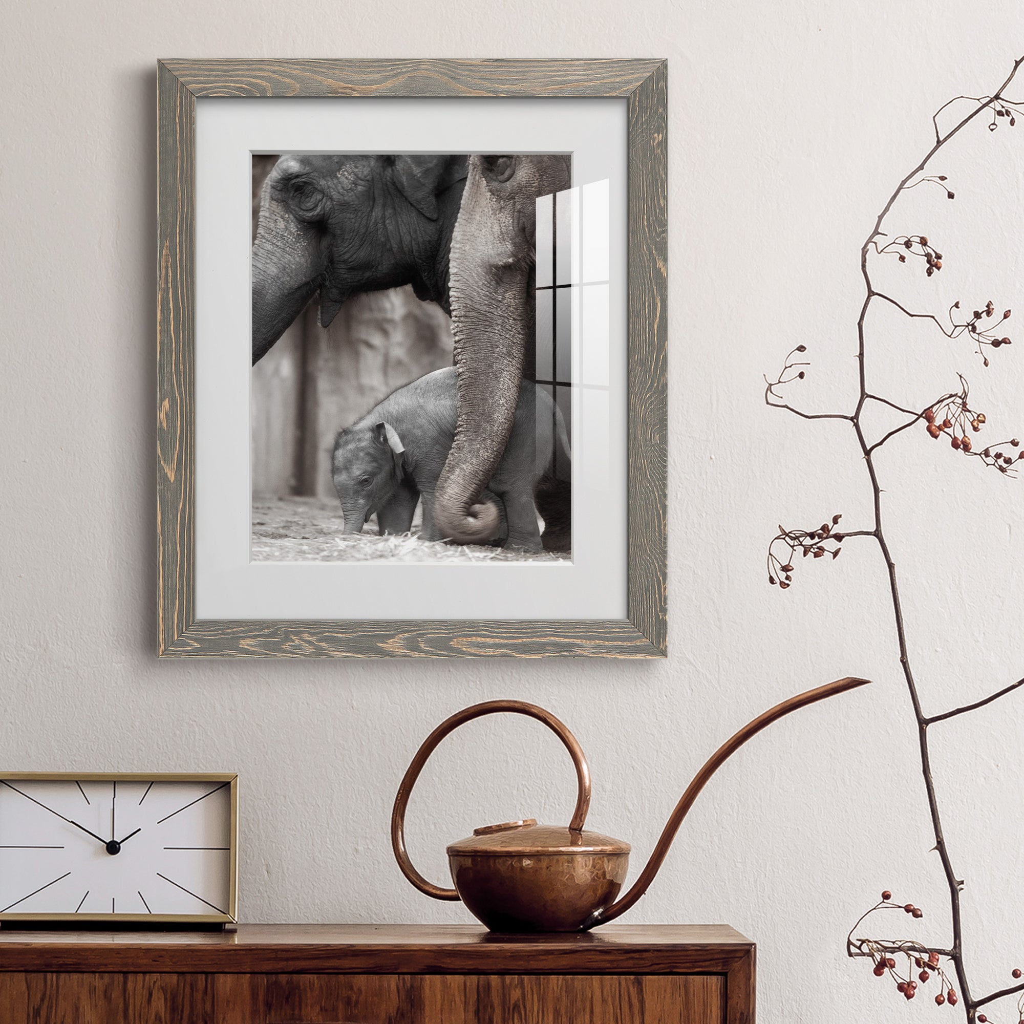 Family Moment - Barnwood Framed Art Print