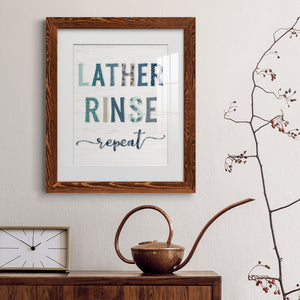 Lather Rinse Repeat - Barnwood Framed Art Print