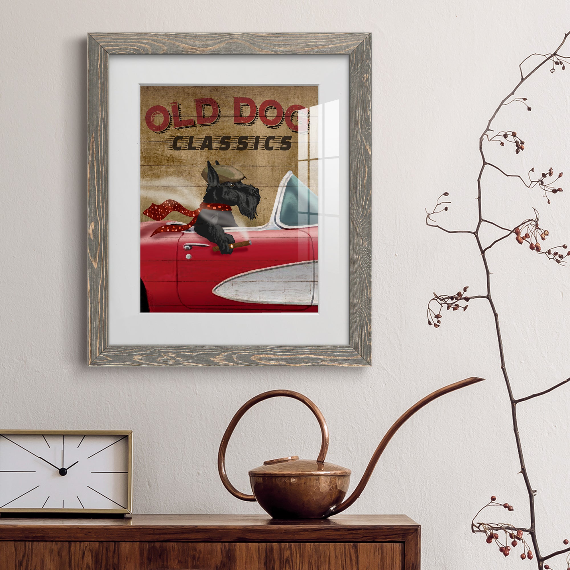 Old Dog Classics - Premium Framed Print - Distressed Barnwood Frame - Ready to Hang