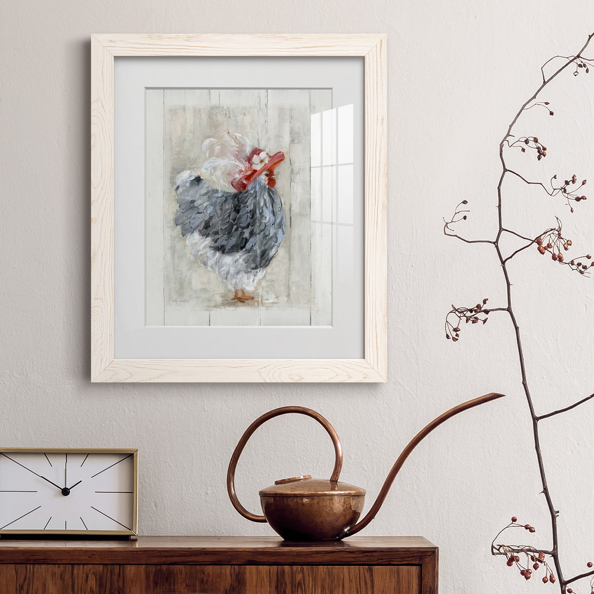 Sunday Best Hen - Barnwood Framed Art Print