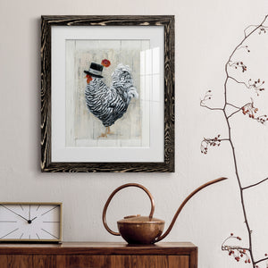 Sunday Best Rooster - Barnwood Framed Art Print