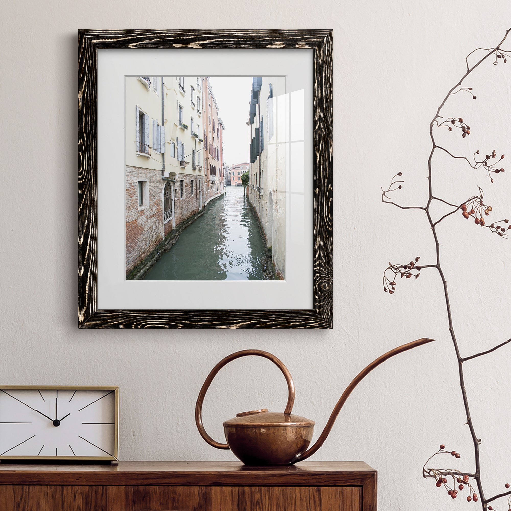 Venice Canal II - Premium Framed Print - Distressed Barnwood Frame - Ready to Hang