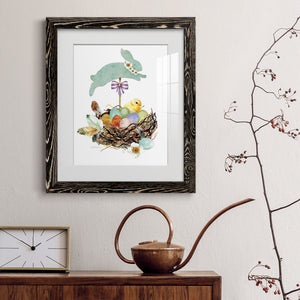 Bunny Hop - Barnwood Framed Art Print