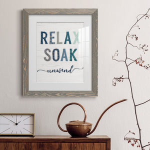 Relax Soak Unwind - Barnwood Framed Art Print