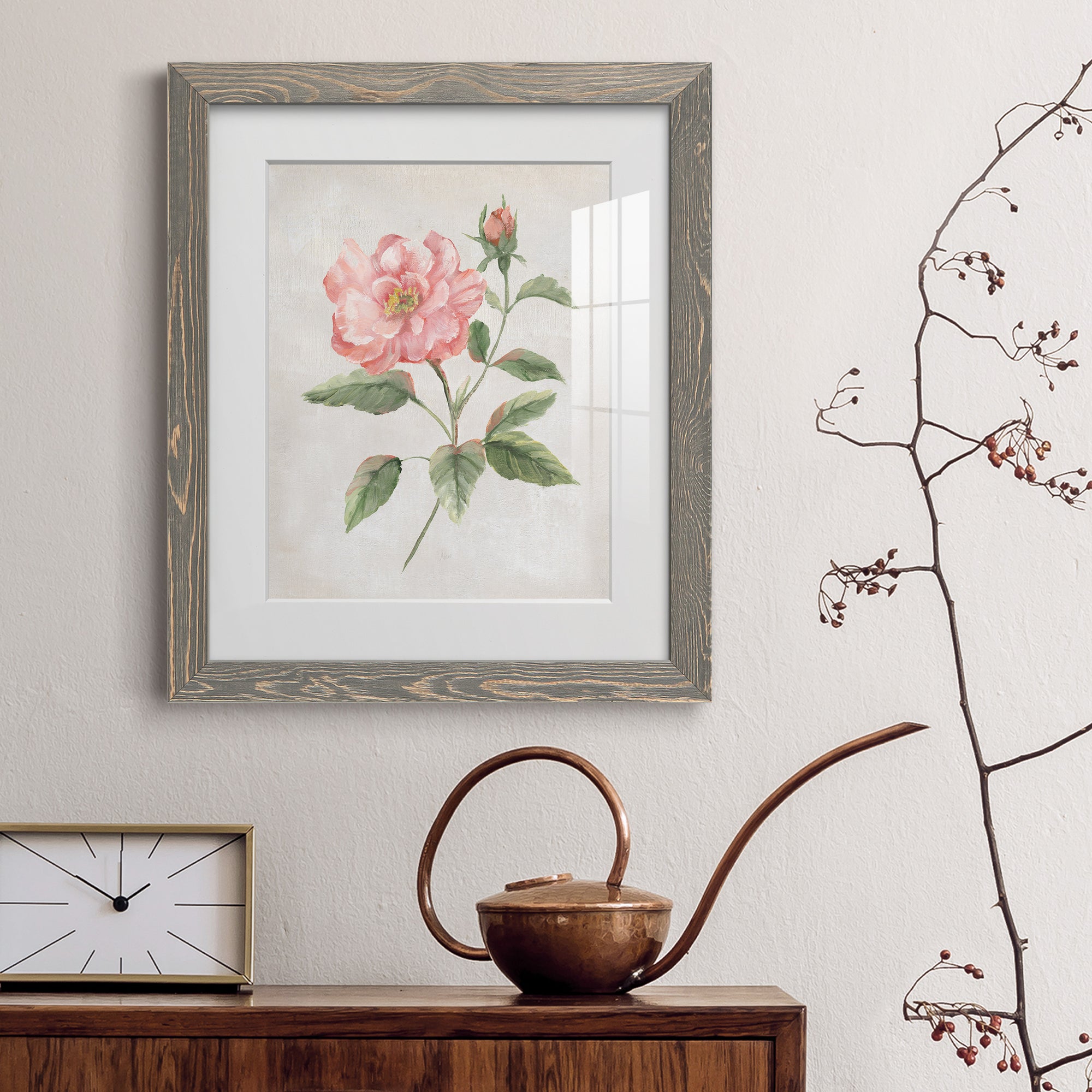 Grandiflora II - Barnwood Framed Art Print