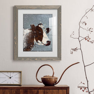 Cow On Galvanized Metal - Barnwood