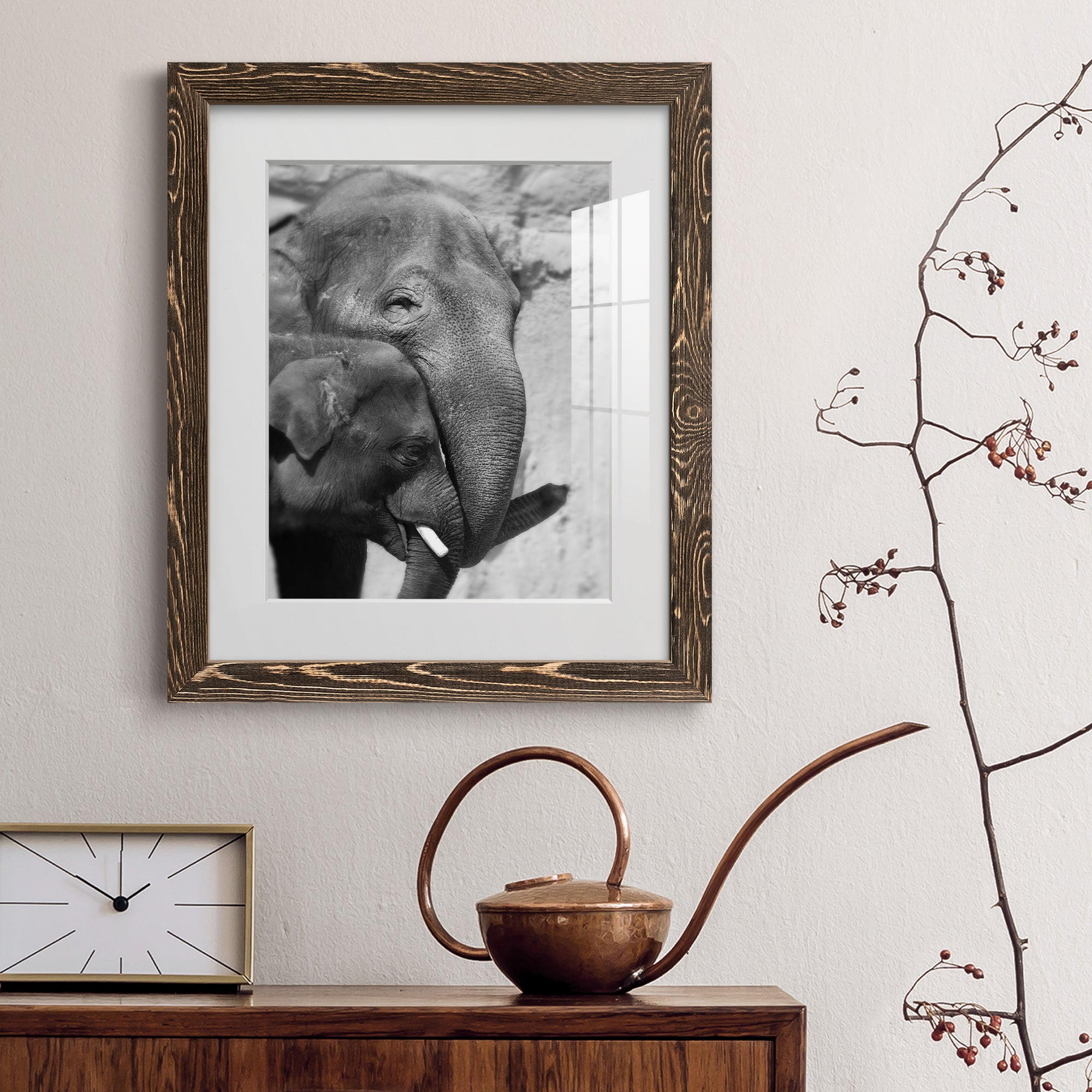 Tender Moment - Barnwood Framed Art Print