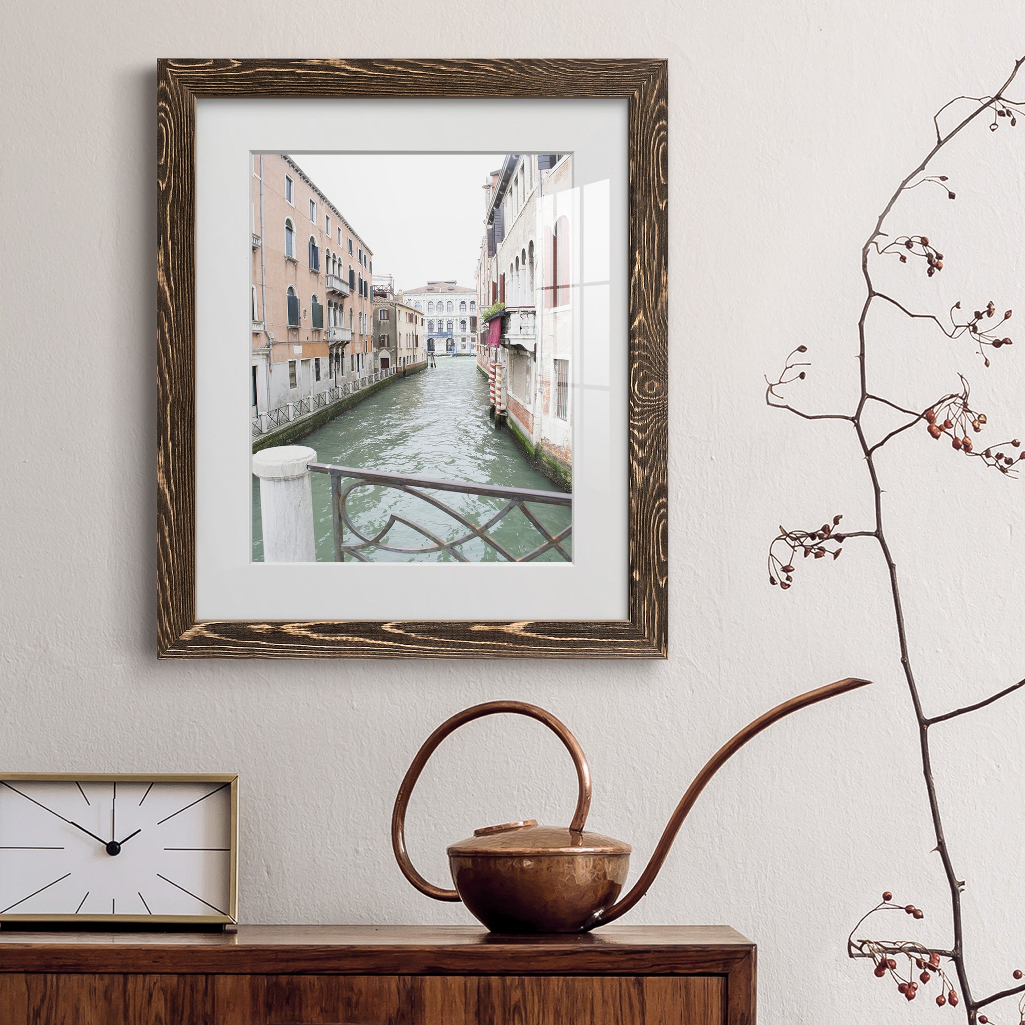 Venice Canal I - Premium Framed Print - Distressed Barnwood Frame - Ready to Hang